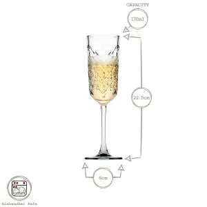 Pasabahce Timeless Glass Champagne Flutes - 170ml - Pack of 12