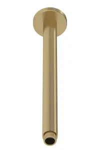 Round Ceiling Mount Shower Arm - 300mm - Brushed Brass