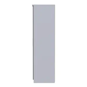 Harrow 2 Door Wardrobe in Grey Gloss (Ready Assembled)