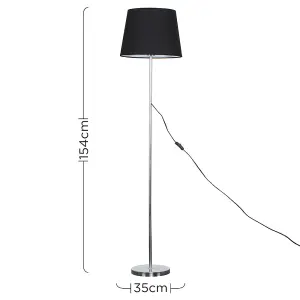 ValueLights Modern Standard Floor Lamp Base In Polished Chrome Metal Finish