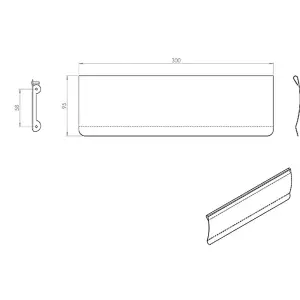 Interior Letterbox Plate Tidy Cover Flap 300 x 95mm Satin Steel & Chrome