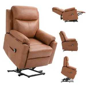 HOMCOM Power Lift Chair Electric Riser Recliner with Remote Control, Brown