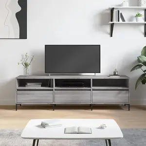 Berkfield TV Cabinet Grey Sonoma 150x30x44.5 cm Engineered Wood