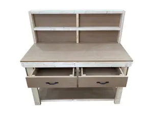 Wooden MDF top workbench, tool cabinet with drawers (V.1) (H-90cm, D-70cm, L-180cm) with back