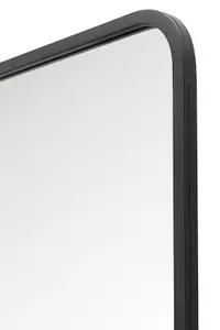 MirrorOutlet The Coartans Black Metal Isoscelles Trapezoid Shape Framed Wall Mirror with arched bottom 200CM X 95CM