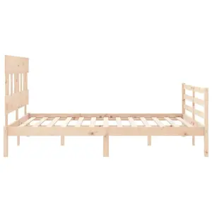 Berkfield Bed Frame with Headboard King Size Solid Wood