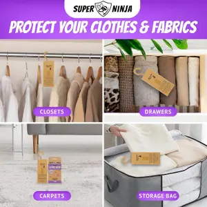 Super Ninja Clothing Moth Killer - 10 Traps - Highly Effective and Ecological Moth Trap - Moth Killer for Wardrobe