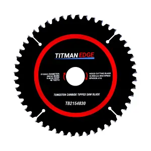 Titman Edge TCT Saw Blade 215mm x 30mm x 48 Tooth - TB2154830