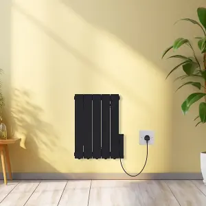 Rinse Bathrooms 900W Smart WIFI Electric Oil Filled Radiators Electric Heater with Adjustable Thermostat & Timer Black