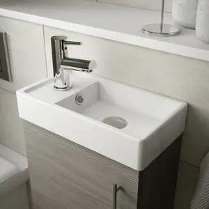 Vault 400mm Single Bathroom Vanity with Integrated Vitreous China Basin Anthracite Woodgrain