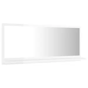 Dorlene Framed Wall Mounted Bathroom Mirror High Gloss White / 90 cm