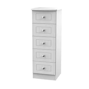 Ready assembled Matt grey 5 Drawer Chest of drawers (H)1075mm (W)395mm (D)415mm