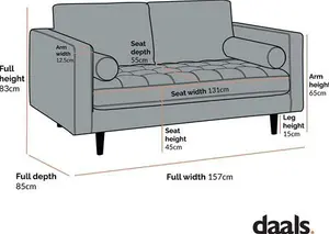 Henrietta 2-Seater Sofa, Beige Woven Fabric - Daals - Sofas