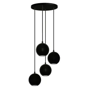 Luminosa Midway Cluster Pendant Ceiling Light Black 30cm