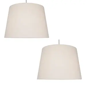 First Choice Lighting Set of 2 Linen Natural Linen 31cm Lightshade for Pendants or Lamps