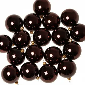 Luxury Shatterproof Ball Ornament (Set of 18) Brown Shiny / 4cm H x 4cm W x 4cm D