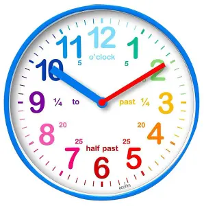 ACCTIM - Teaching Time Wall Clock, Blue