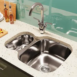 Astini Renzo 1.5 Bowl Stainless Steel Kitchen Sink, Waste & Saturn Tap