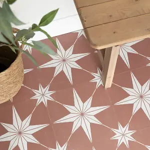 Quadrostyle Astra Terracotta Wall and Floor Tile Vinyl Stickers 30cm(L) 30cm(W) pack of 4