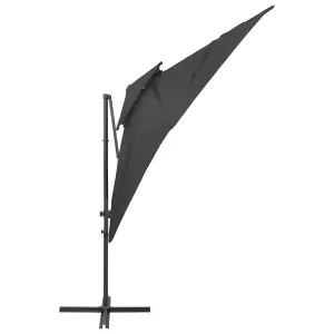 Berkfield Cantilever Umbrella with Double Top Anthracite 250x250 cm