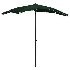 Berkfield Garden Parasol with Pole 200x130 cm Green