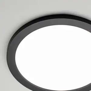 Litecraft Satin Black Magnetic Bezel For 24W Darly Bathroom Flush Ceiling Light