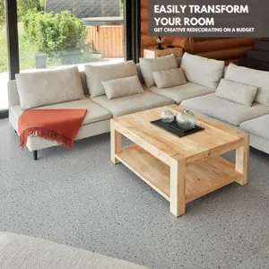 Self-Adhesive Vinyl Floor Tiles - 30 Pack for 30 ft² (2.79 m²) Coverage - Peel & Stick Vinyl Floor Tiles - Granite Terrazzo Effect