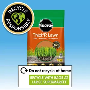 Miracle-Gro Thick R Lawn Grass Seed Fertiliser Soil Improver Nitrogen Feed 4kg