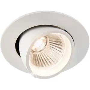 2 PACK Fully Adjustable Ceiling Downlight - 9W Warm White LED - Matt White