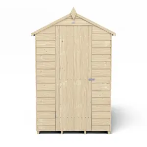 Forest Garden Overlap 6x4 ft Apex Wooden Pressure treated Shed with floor & 1 window - Assembly service included