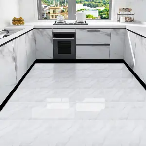 10Pcs Marble Texture Self Adhesive PVC Peel and Stick Flooring Tiles 30x30cm