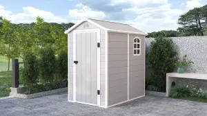 BillyOh Kingston Apex Plastic Shed Light Grey With Floor - 4x6 Light Grey