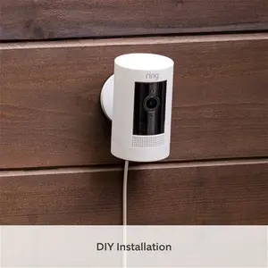 Ring Outdoor Camera Plug-In - White - Stick Up Camera, HD Video & Two-Way Talk