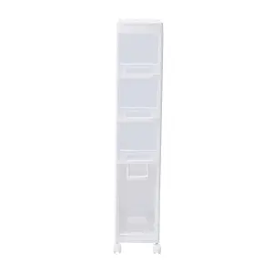 105cm H Plastic 4-Tier Slim Cabinet Storage Drawer Organizer Cart