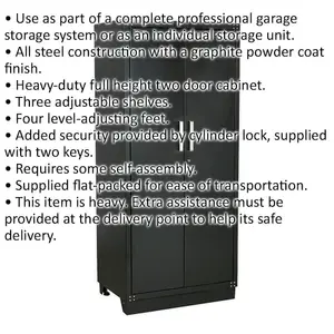 Heavy Duty 930mm Modular Floor Cabinet with Cylinder Lock - Perfect for Garage Storage