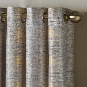 Flections Eyelet Ring Top Curtains Ochre 117cm x 183cm