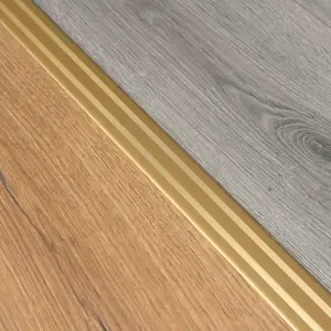 Self-adhesive anodised aluminium door floor bar edge trim threshold profile  930mm x 35mm a08 gold