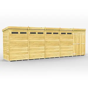 DIY Sheds 20x4 Pent Security Shed - Double Door