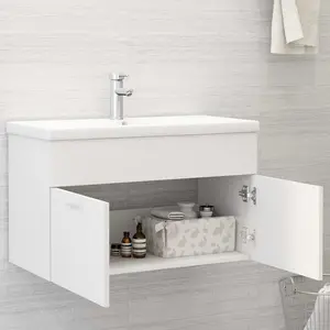 Saona 800mm Single Bathroom Vanity with Integrated Ceramic Basin White