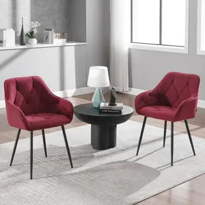 Creeve Velvet Armchair Burgundy