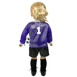 Sophia's by Teamson Kids Doll Soccer Outfit 6-Piece Set with Ball for 18" Dolls