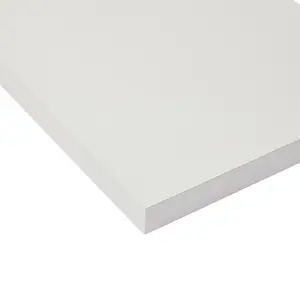 White Gloss Fully edged Furniture panel, (L)1.2m (W)300mm (T)18mm