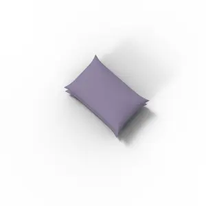 Pair of Pillowcase Polycotton Plain Dyed Housewife Pair of Pillow Covers 75cmx50cm (Purple)