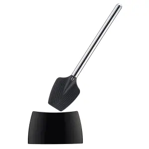 Bristle-Free Silicone Spatula Toilet Brush with Long Handle - Hygienic, Drip Free, Grooved Cleaning Tool - Measures 41cm