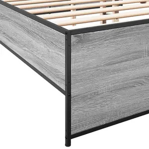 Berkfield Bed Frame without Mattress Grey Sonoma 135x190 cm Double