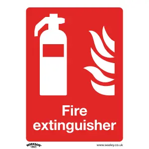 Sealey Prohibition Safety Sign - Fire Extinguisher - Rigid Plastic SS15P1