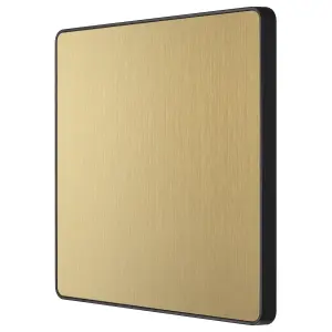 BG Satin Brass 1 gang Single Screwless Blanking plate