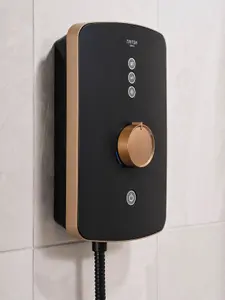 Triton Amala Metallic 9.5kW Brushed Copper Electric Shower Matt Black Finish