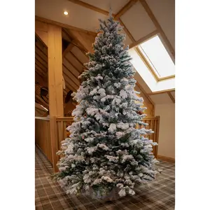 7.5ft Snowy Sheffield Spruce Artificial Christmas Tree with 700 Warm White LEDs 7.5ft