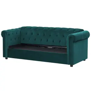 Sofa Bed CHESTERFIELD Emerald Green Velvet